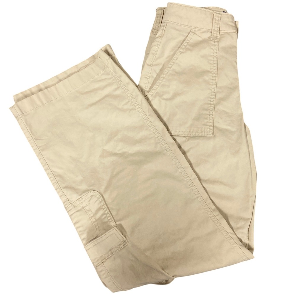 Y2K Hollister Ultra High-Rise Baggy Cargo Pants Tan Khaki Wide Leg Women 0R W25R